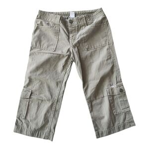 VTG Lucky Brand Dungarees Cargo Capri Pants Size 2 / 26 100% Cotton Y2K Utility
